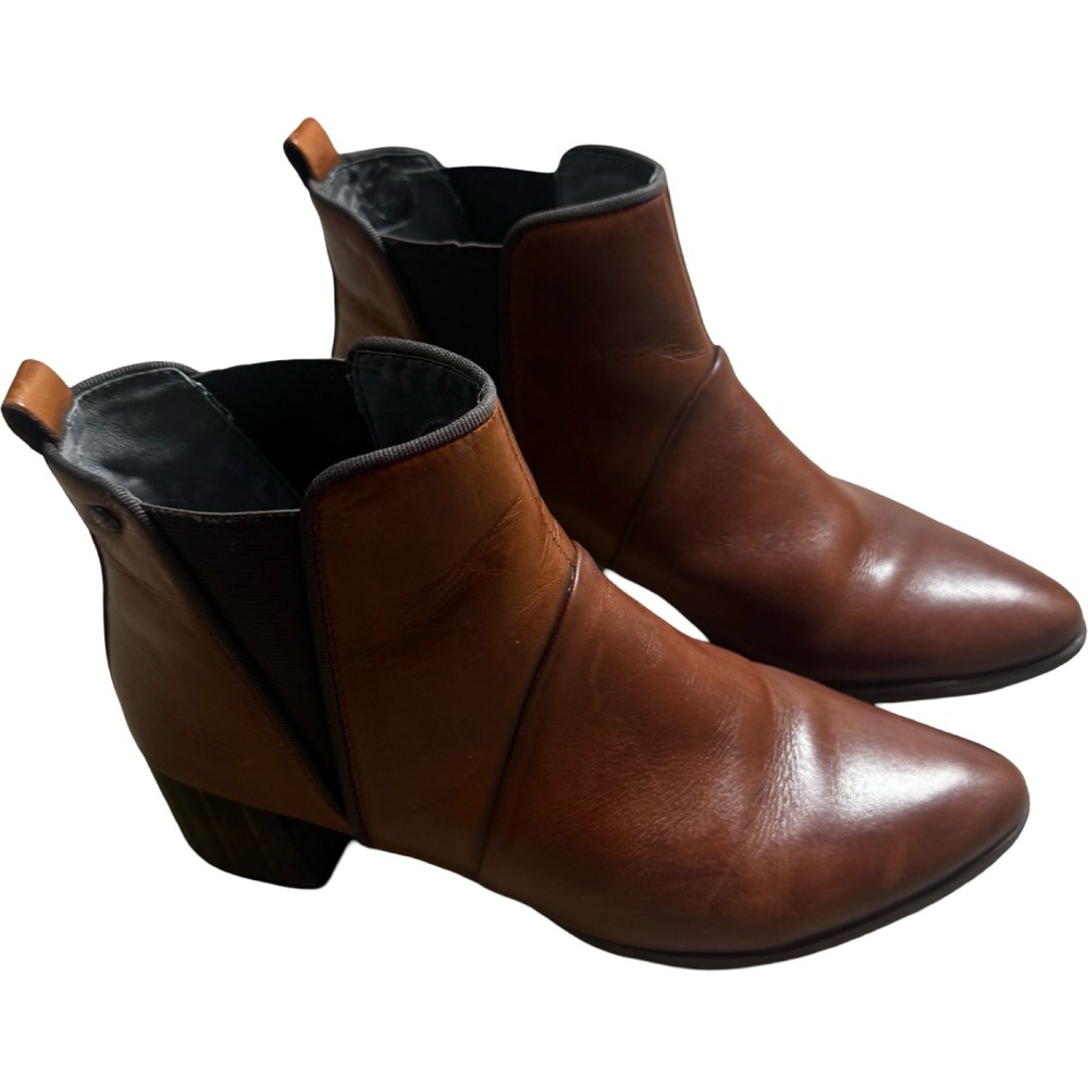 Pikolinos Leather Ankle Boots Womens‎ 39 Brown Good Block Heel Chelsea Booties